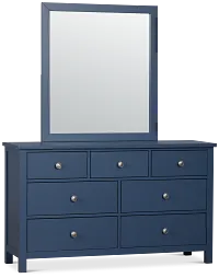 Charleston Dark Blue Dresser & Mirror