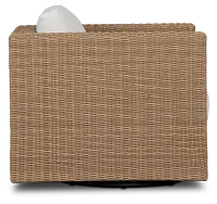 Montecito Light Tone Swivel Chair With Light Beige Cushions