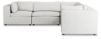 Destin Sutton White Fabric 5-piece Modular Sectional