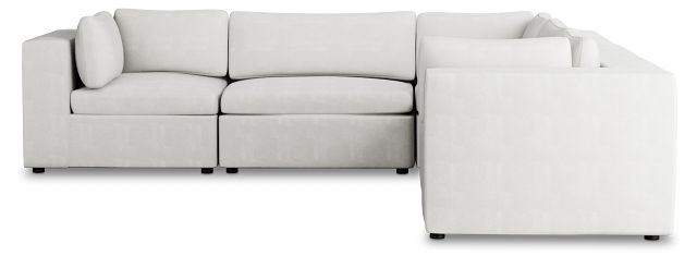 Destin Sutton White Fabric 5-piece Modular Sectional