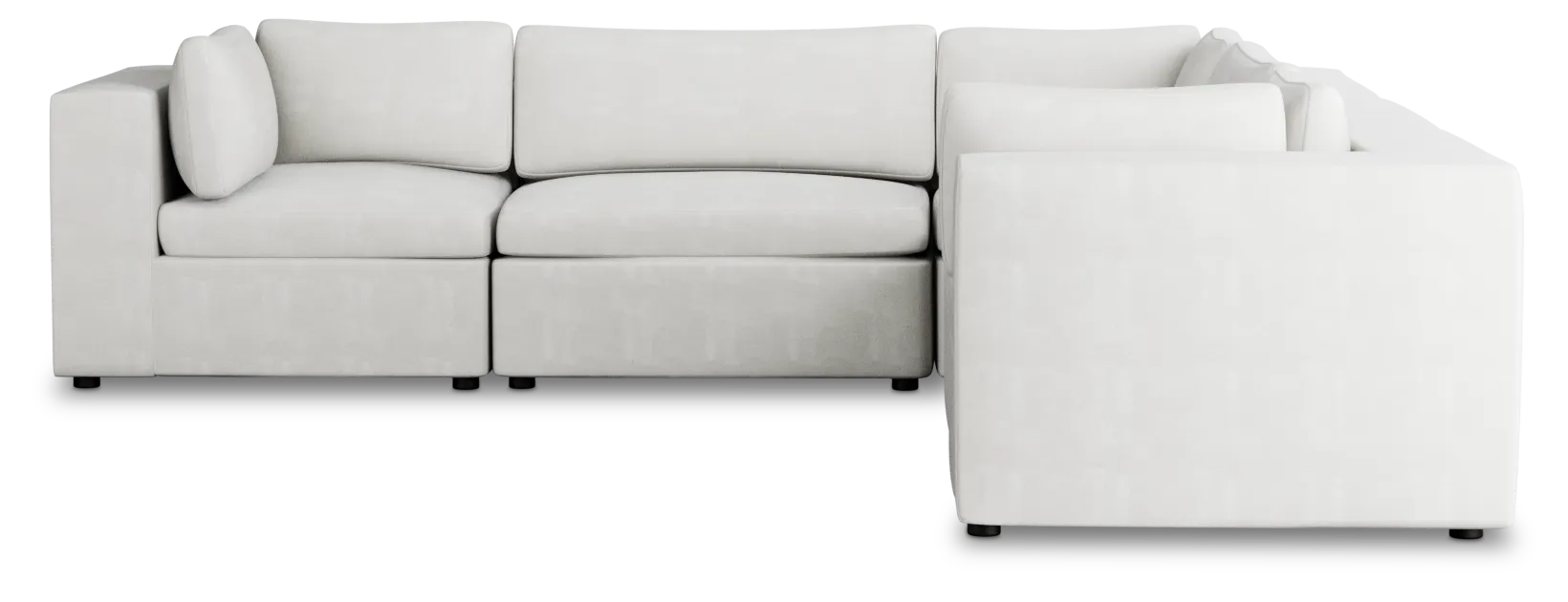 Destin Sutton White Fabric 5-piece Modular Sectional