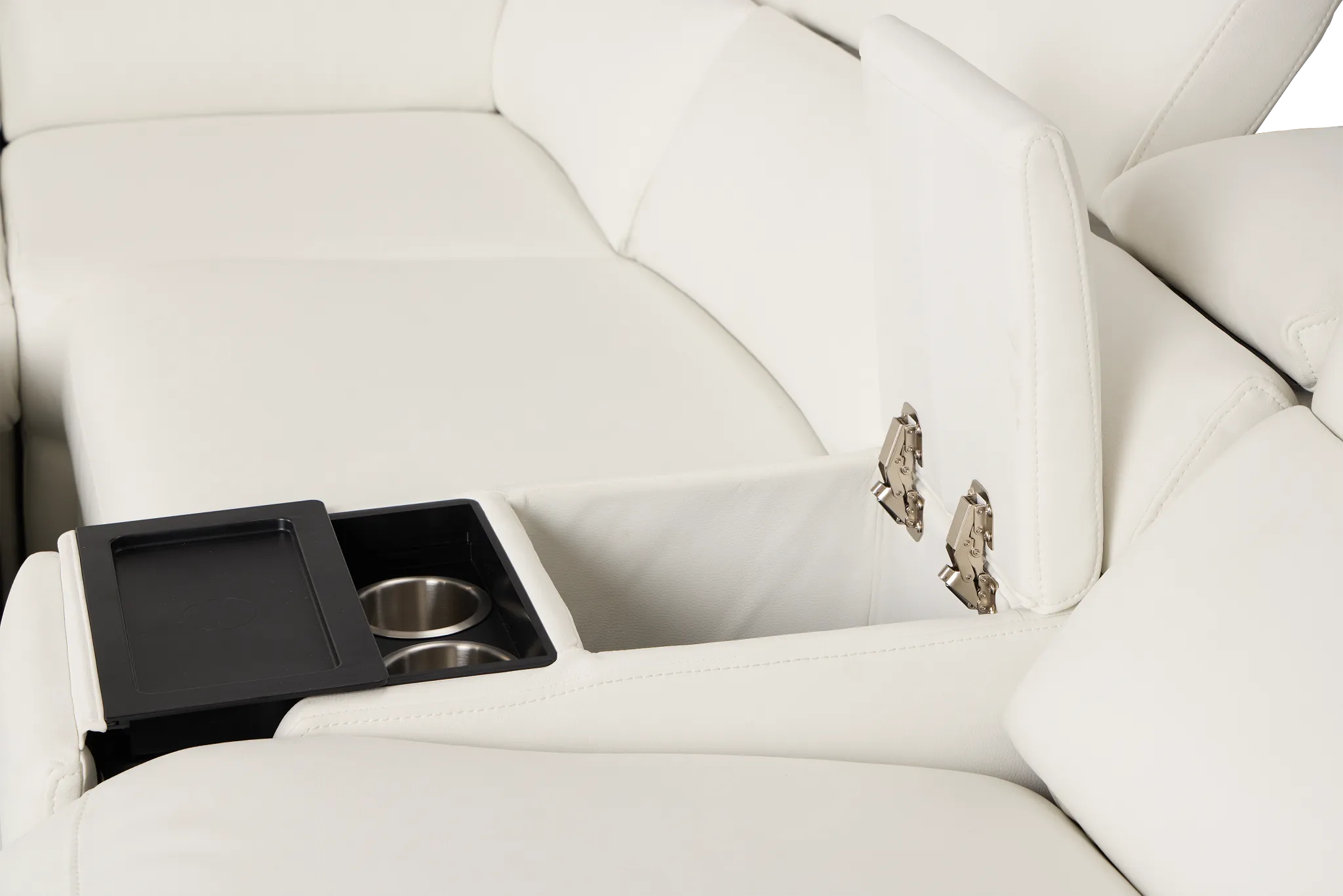 Melody White Micro Large Dual Power Reclining Two-arm Sectional