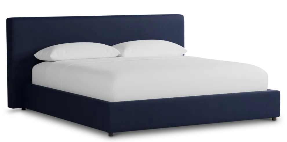 Grayton Joya Dark Blue 44" Upholstered Platform Bed