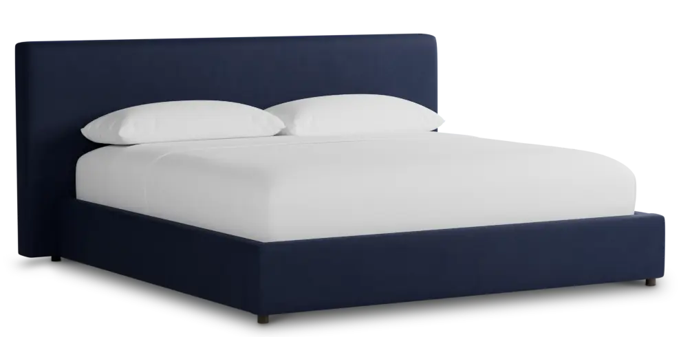 Grayton Joya Dark Blue 44" Upholstered Platform Bed Grayton Joya Dark Blue 44" Upholstered Platform Bed