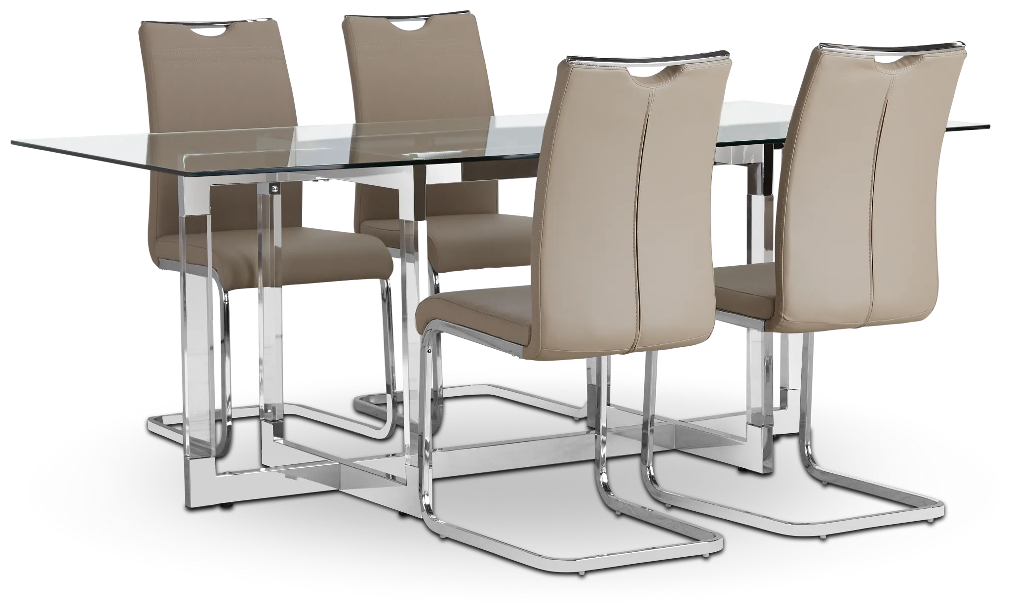 Denmark Taupe Table & 4 Upholstered Chairs