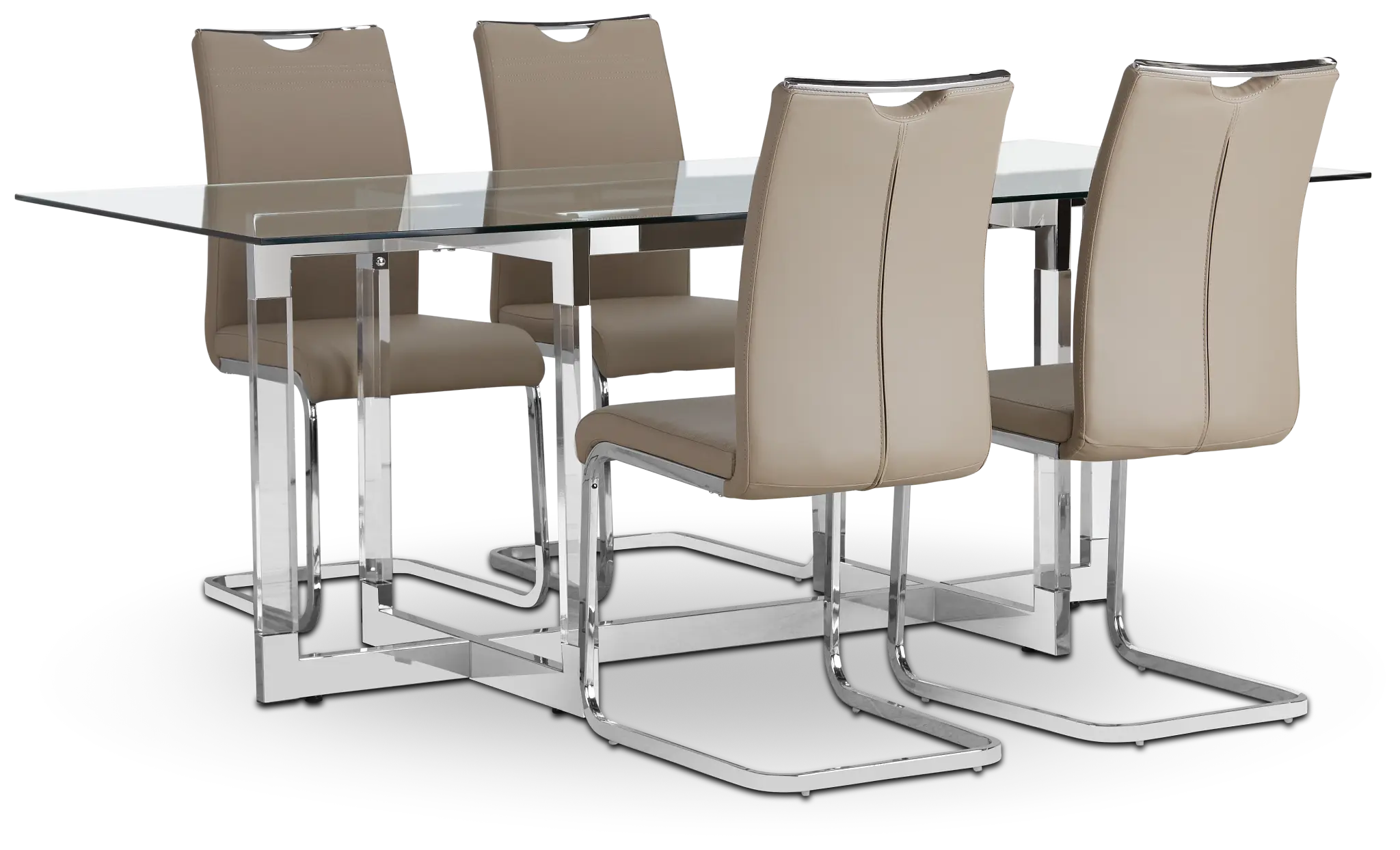 Denmark Taupe Table & 4 Upholstered Chairs Denmark Taupe Table & 4 Upholstered Chairs
