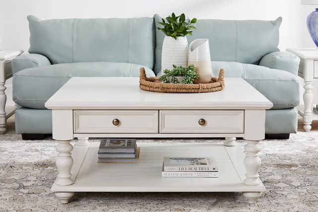 Savannah Ivory Storage Square Coffee Table