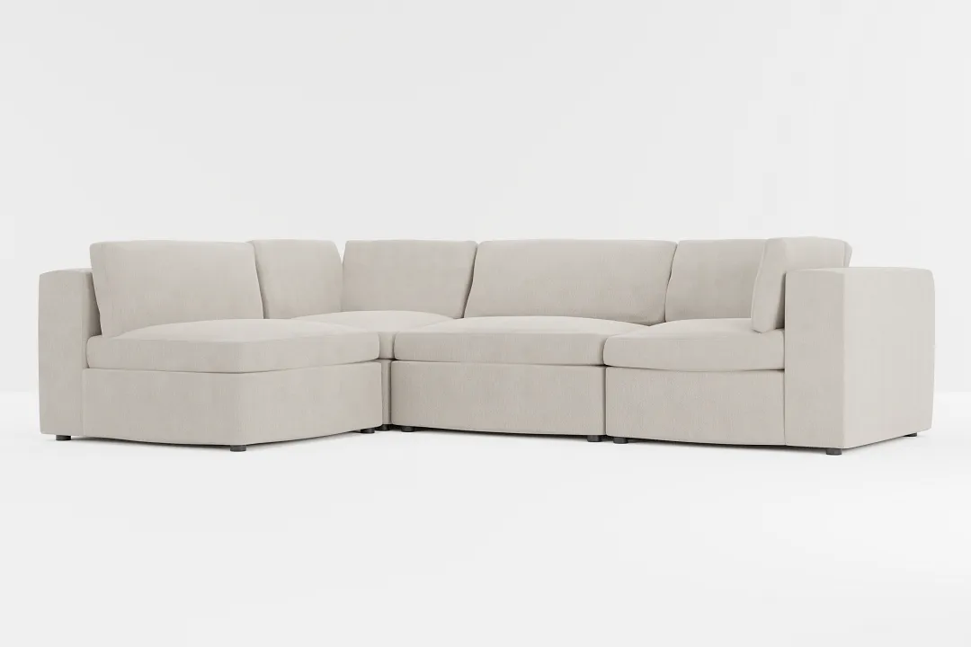 Destin Revenue Beige Fabric 4-piece Modular Sectional