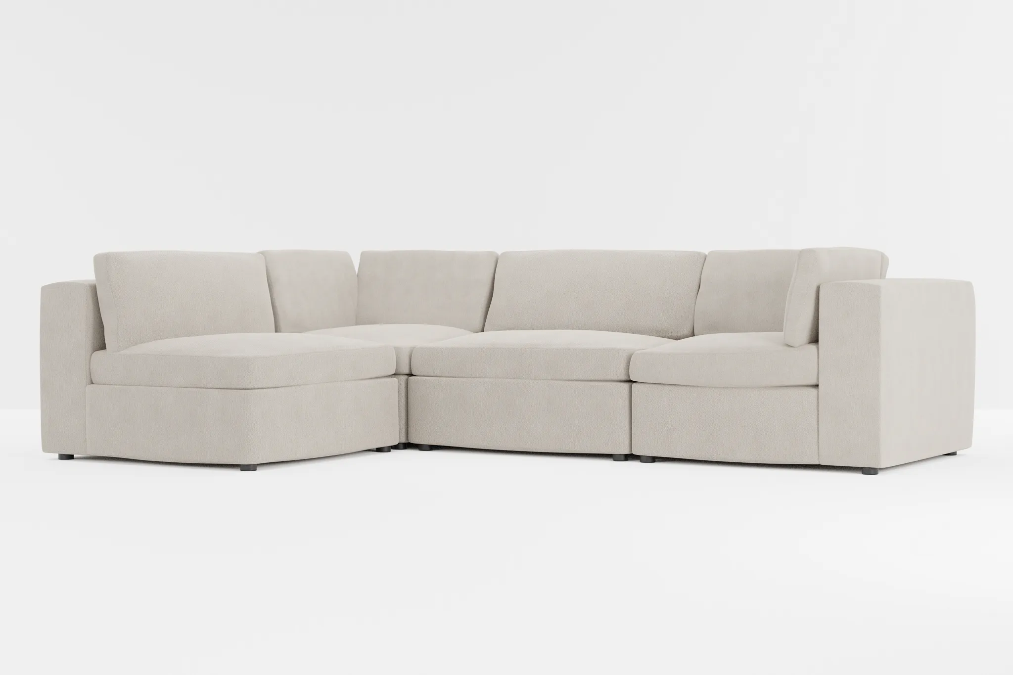 Destin Revenue Beige Fabric 4-piece Modular Sectional