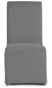 Destination Light Gray Long Slipcover Chair With Light Tone Leg