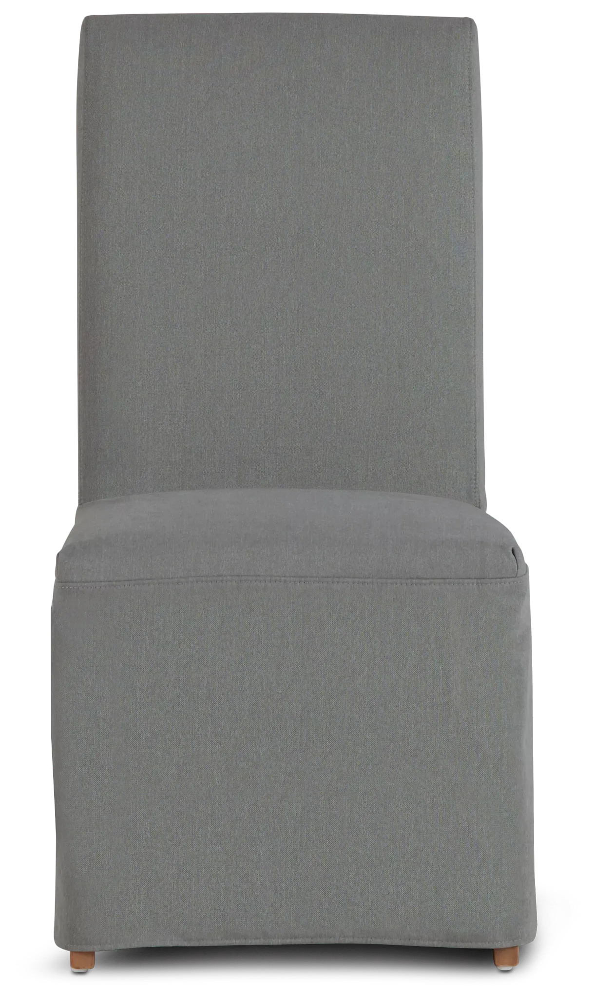 Destination Light Gray Long Slipcover Chair With Light Tone Leg