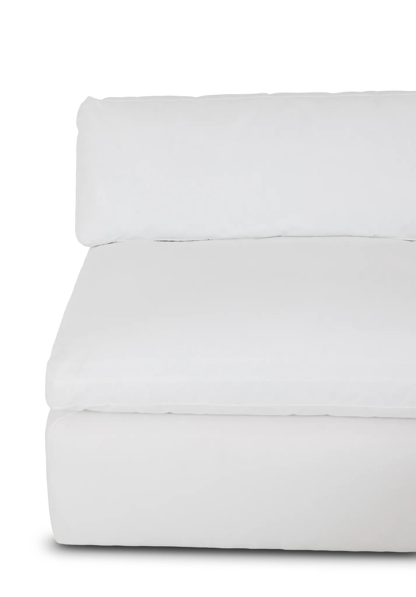 Grant White Fabric 5pc Bumper Sectional