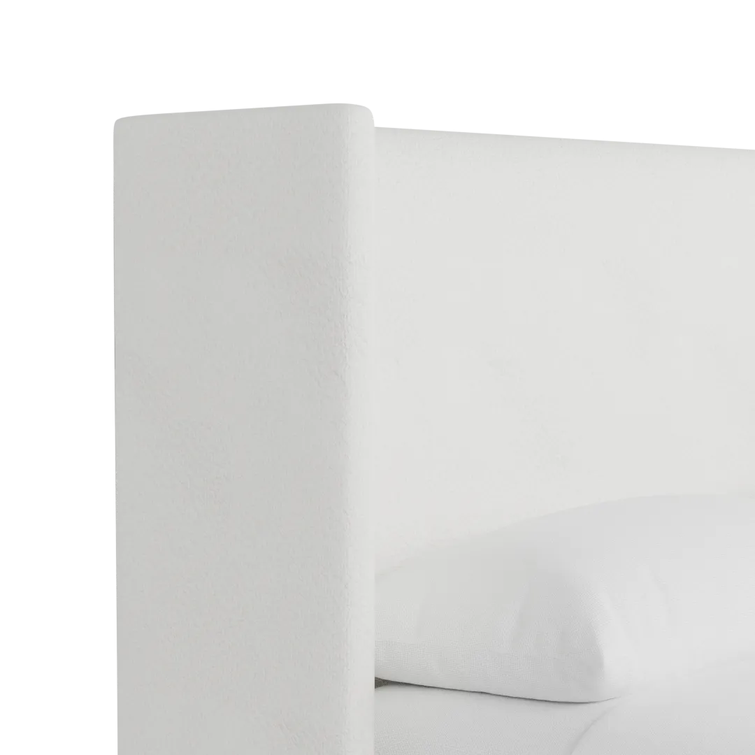 Captiva Sutton White 48" Upholstered Shelter Bed