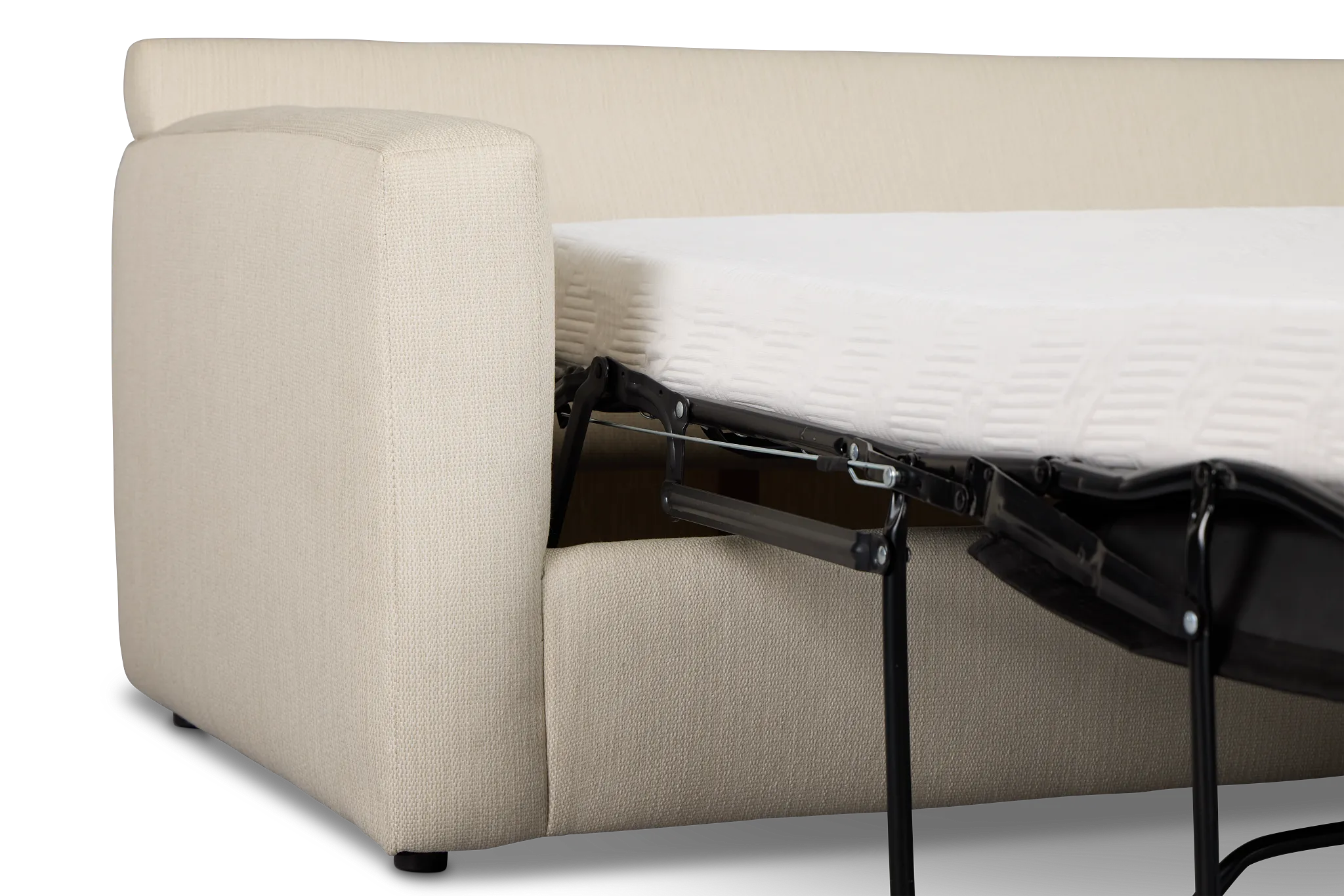 Rhodes Beige Fabric Memory Foam Sleeper