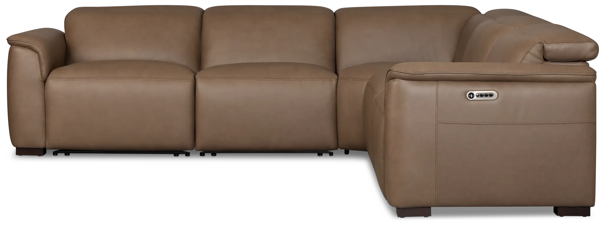 Flexsteel Brodie Dark Brown Lthr/vinyl Small Triple Power Reclining Two-arm Sectional