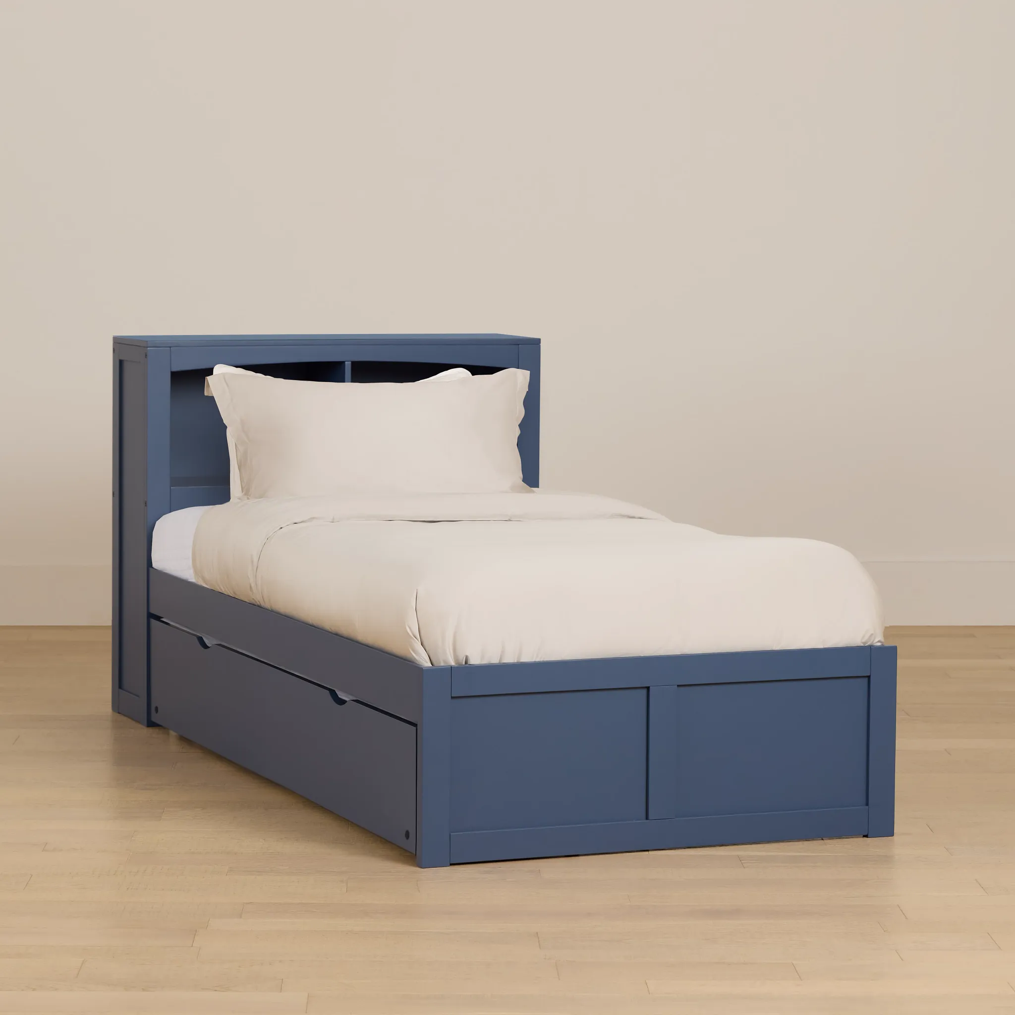 Charleston Dark Blue Bookcase Trundle Bed