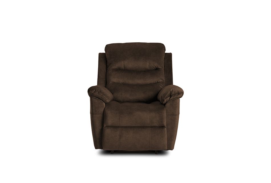 Joey Dark Brown Micro Power Recliner, (3)