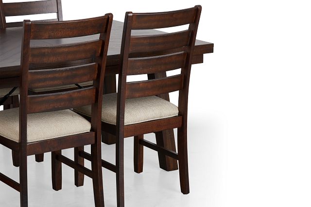 Jax Dark Tone Rect Table & 4 Wood Chairs