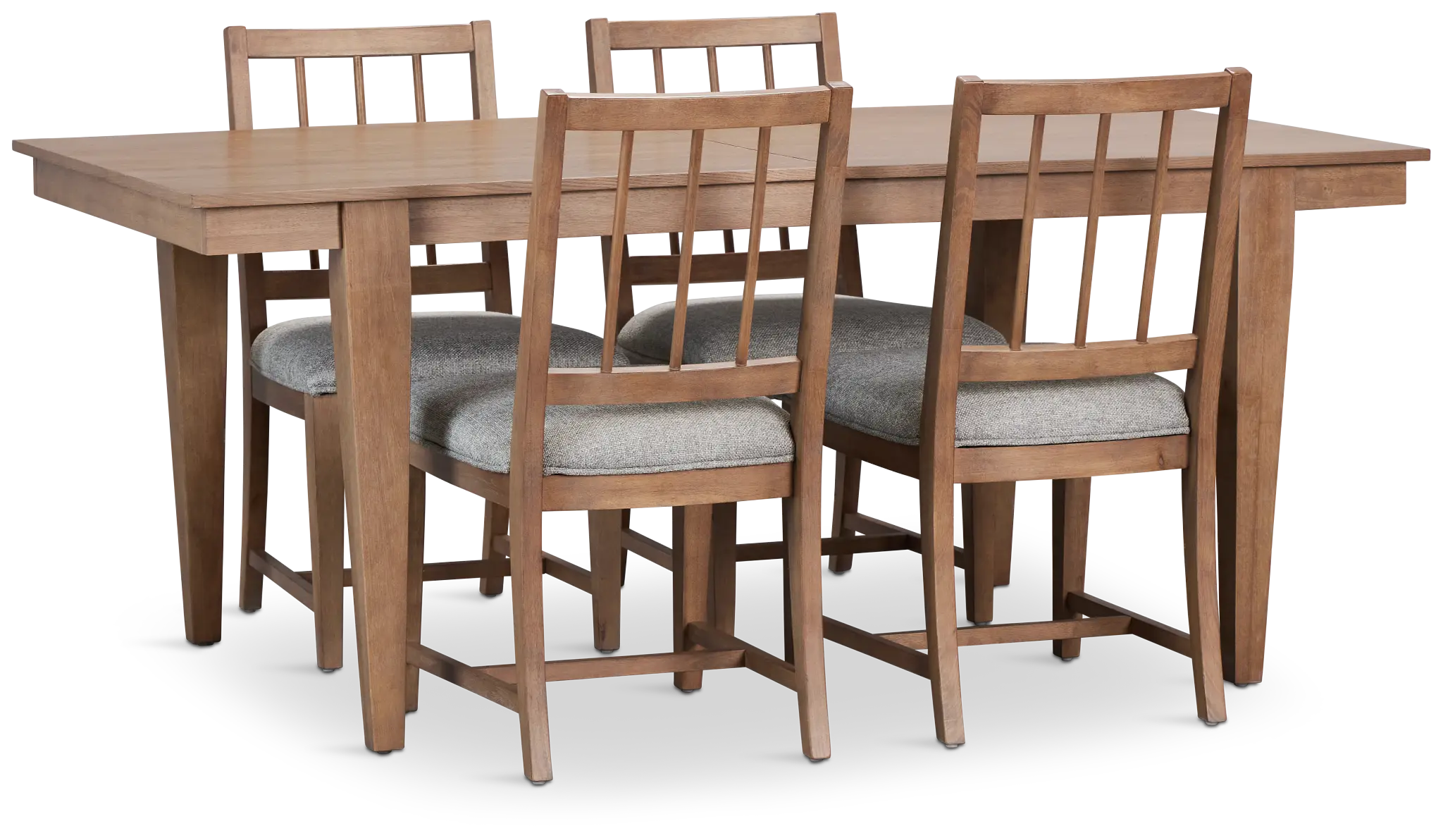 Provo Mid Tone Rect Table & 4 Gray Upholstered Chairs Provo Mid Tone Rect Table & 4 Gray Upholstered Chairs