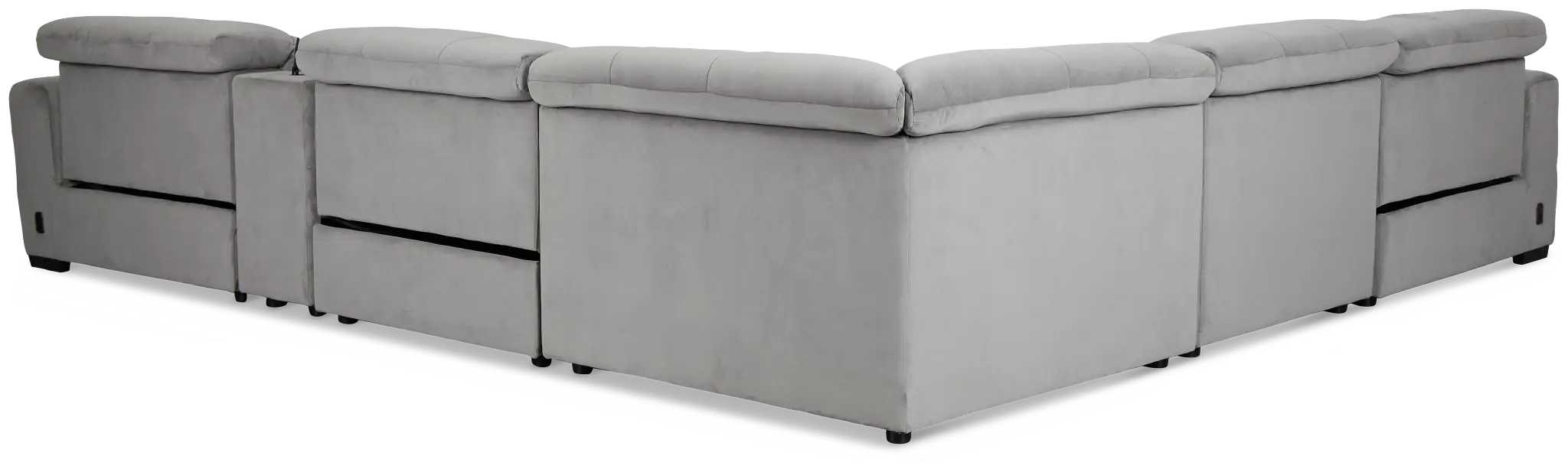 Gemma Light Gray Velvet Medium Triple Power 2-arm Sectional Gemma Light Gray Velvet Medium Triple Power 2-arm Sectional