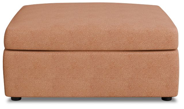 Destin Sutton Orange Fabric Cocktail Ottoman
