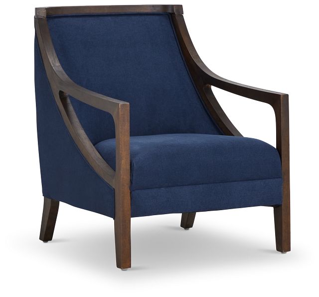 Hopkins Dark Blue Fabric Accent Chair (1)