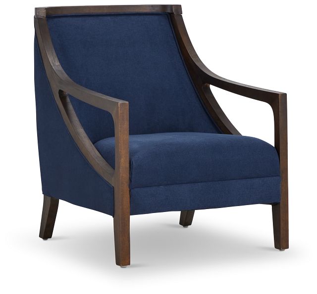 Hopkins Dark Blue Fabric Accent Chair