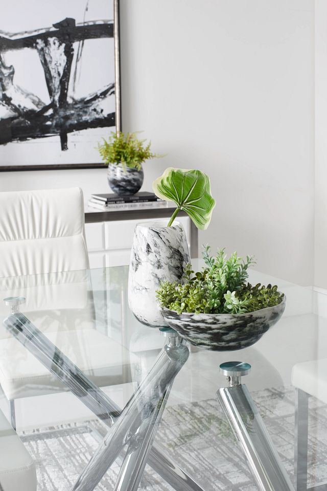 Quincy Gray Glass Table