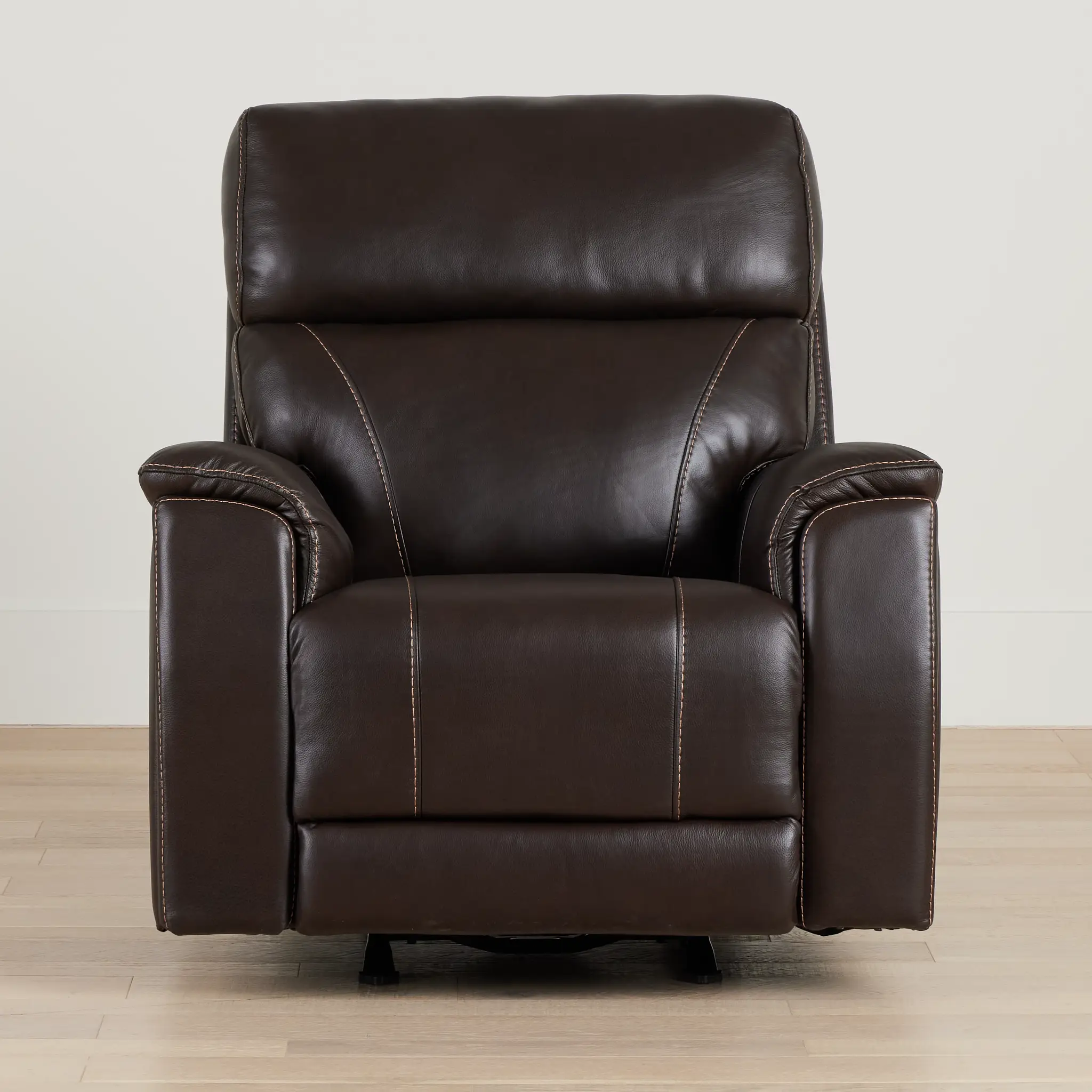 Wells Dark Brown Lthr/vinyl Power Recliner With Heat And Massage Wells Dark Brown Lthr/vinyl Power Recliner With Heat And Massage
