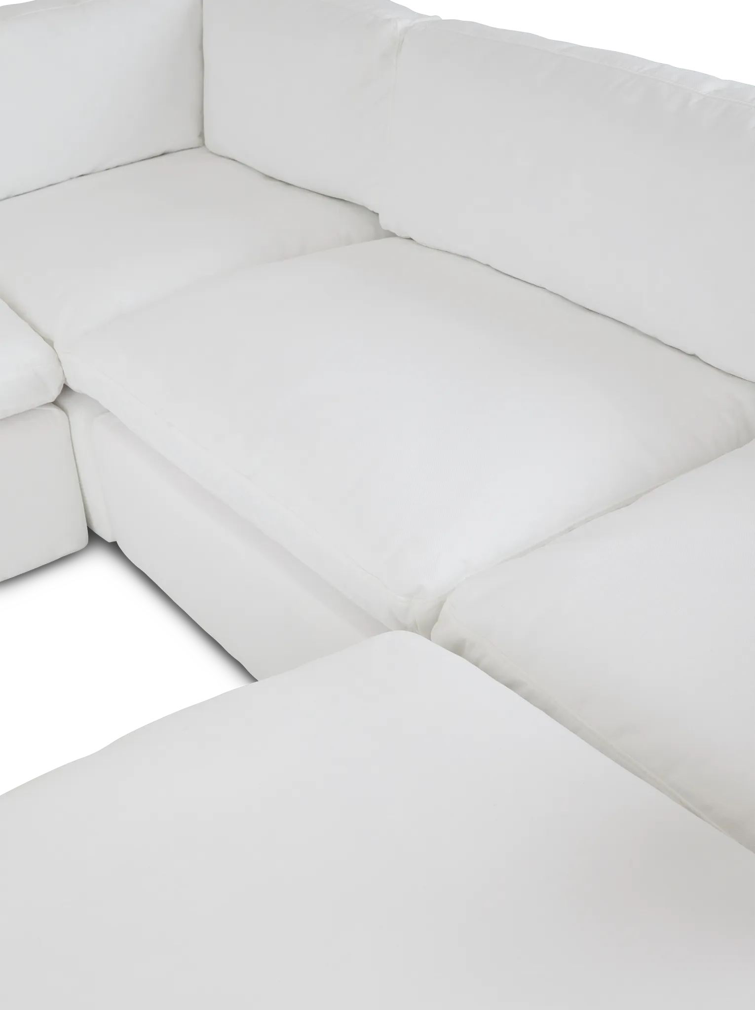 Grant White Fabric 5pc Bumper Sectional