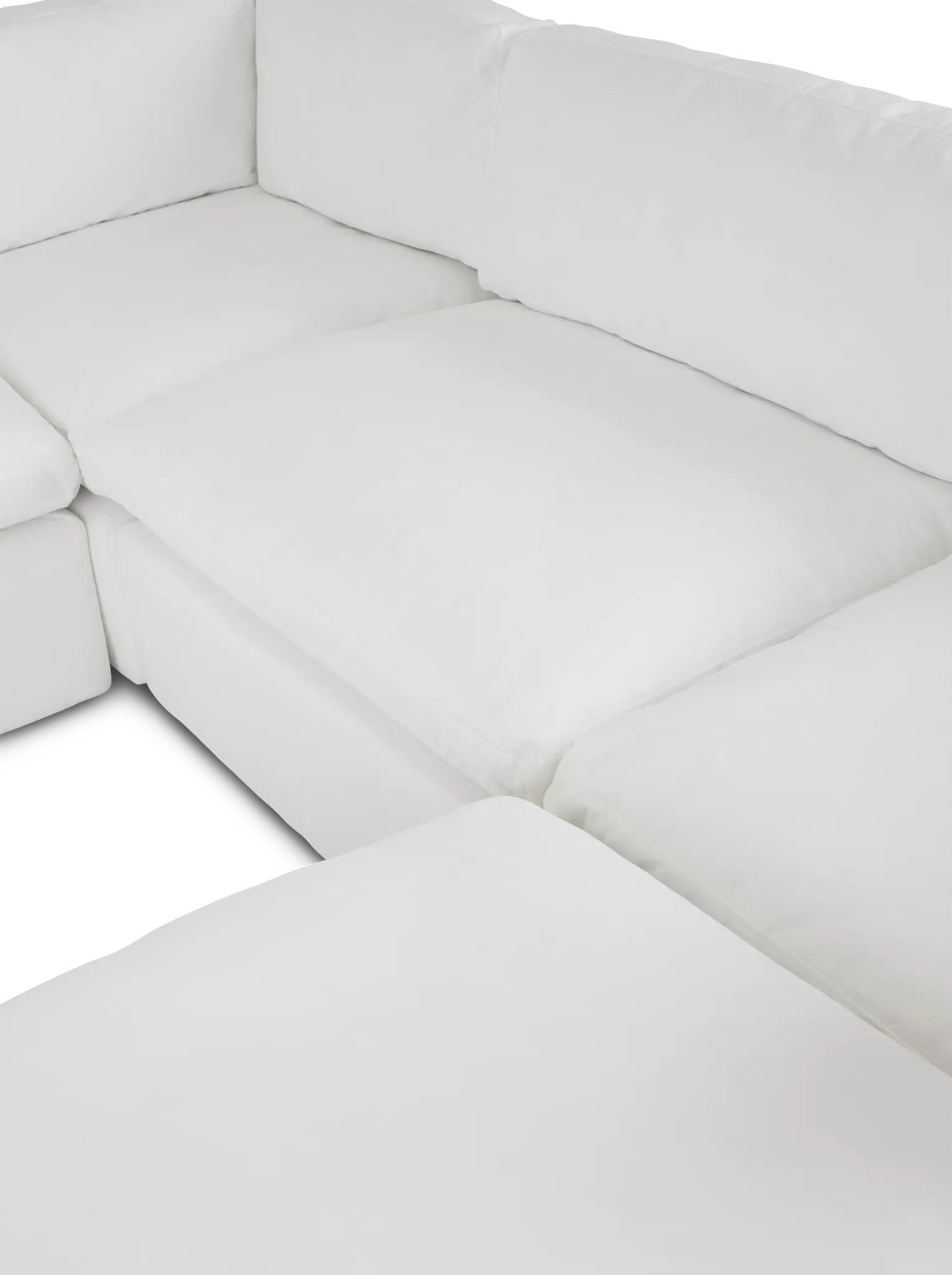 Grant White Fabric 5pc Bumper Sectional Grant White Fabric 5pc Bumper Sectional