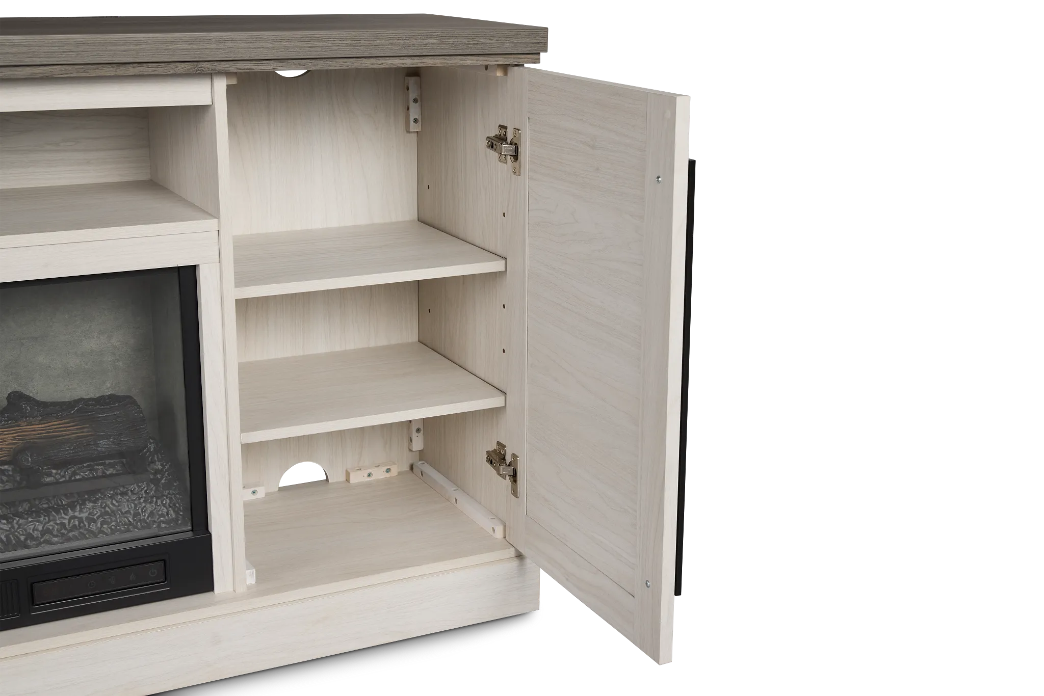 Westlake Two-tone 65" Tv Stand With Fireplace Insert