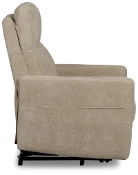 Talon Beige Fabric Power Lift Recliner