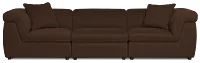 Aria Dark Brown Micro 3-piece Modular Sofa