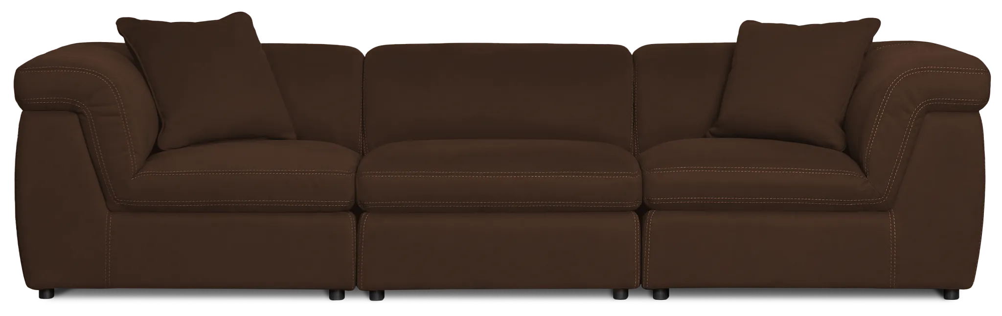 Aria Dark Brown Micro 3-piece Modular Sofa
