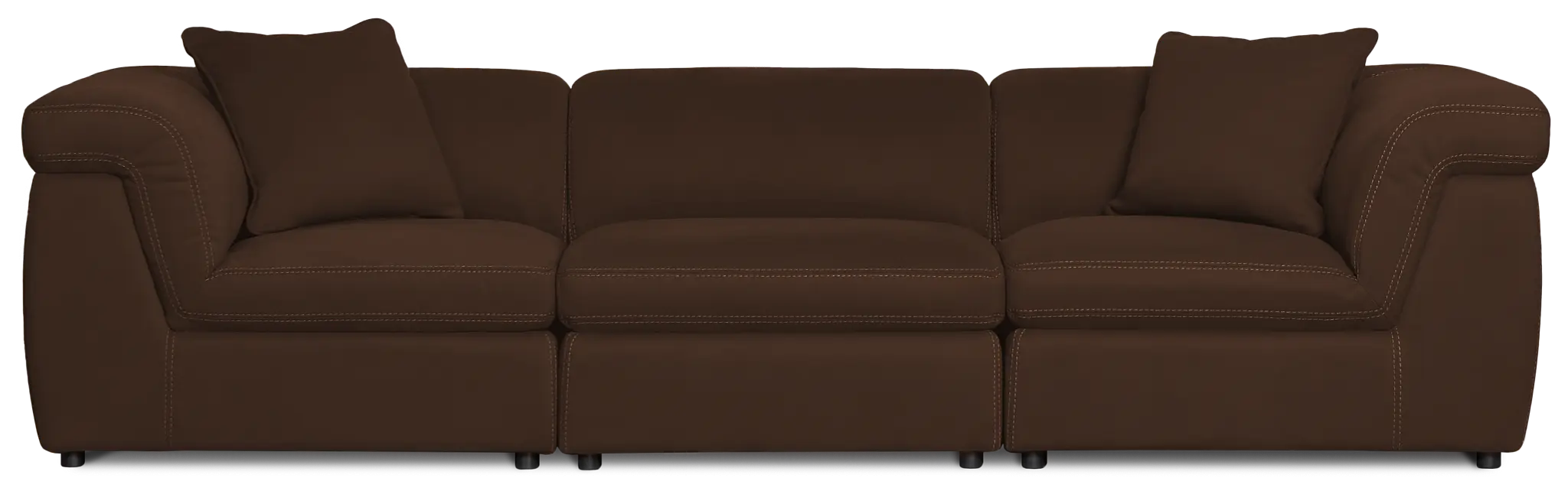 Aria Dark Brown Micro 3-piece Modular Sofa Aria Dark Brown Micro 3-piece Modular Sofa