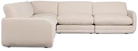 Jules Ivory Velvet 5-piece Modular Sectional