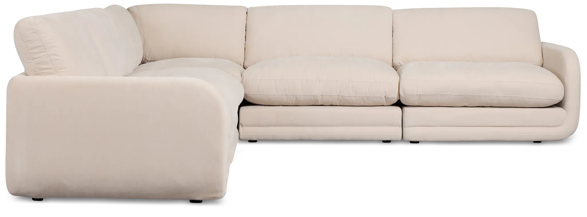 Jules Ivory Velvet 5-piece Modular Sectional
