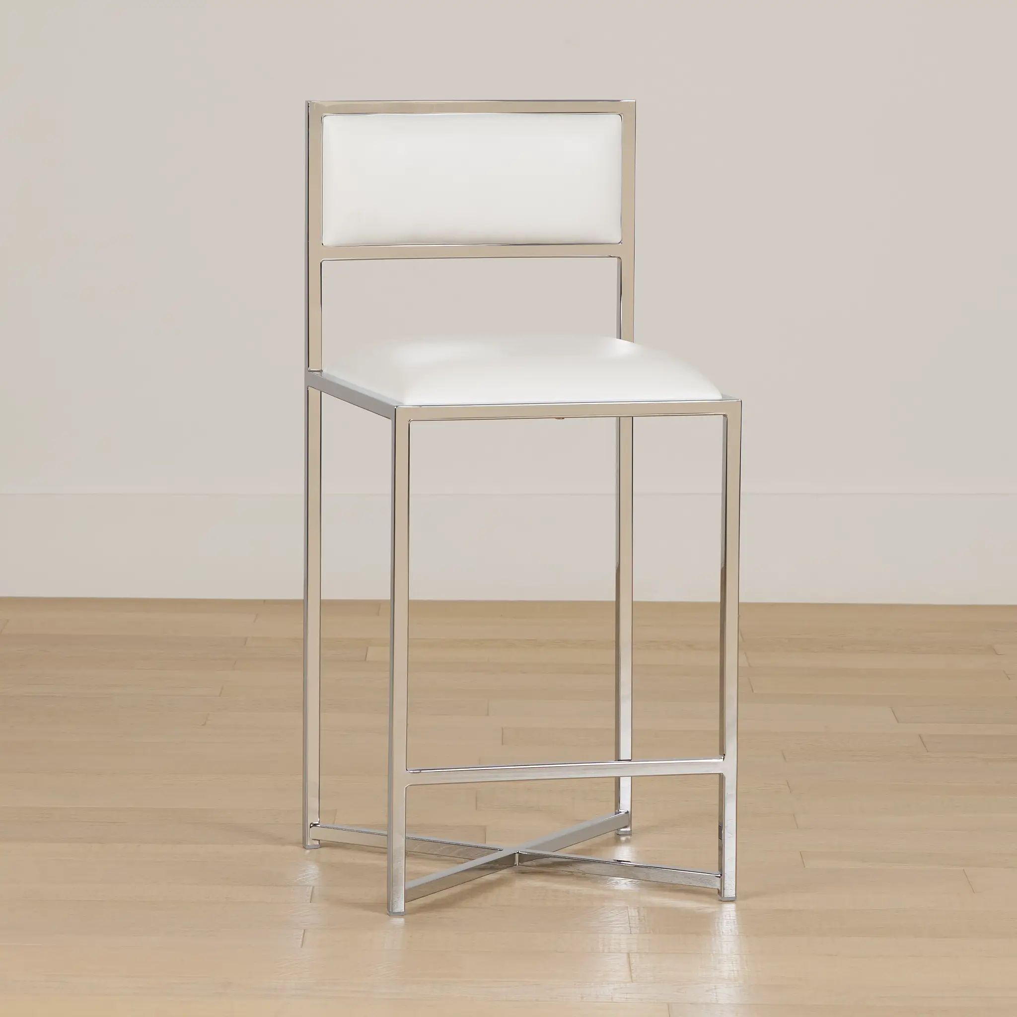 Amalfi Whitestnl Steel 24" Upholstered Barstool Amalfi Whitestnl Steel 24" Upholstered Barstool