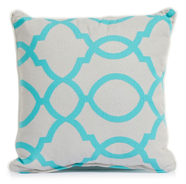 Clover Aqua 18" Indoor/outdoor Square Accent Pillow