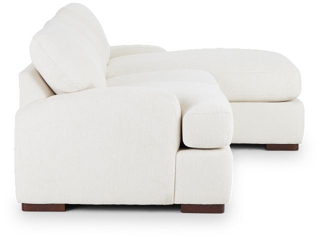 Alpha White Fabric Right Chaise Sectional