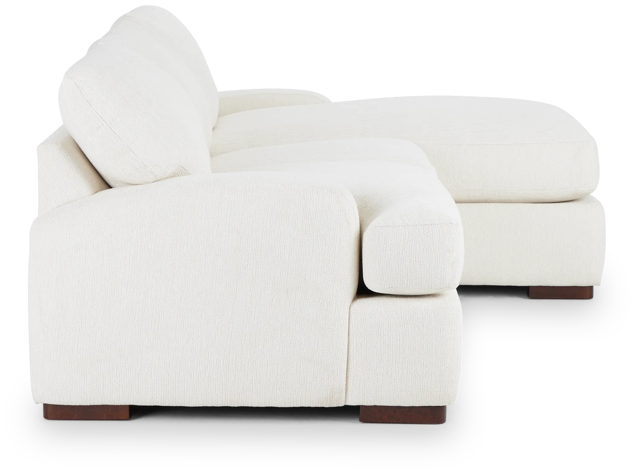 Alpha White Fabric Right Chaise Sectional