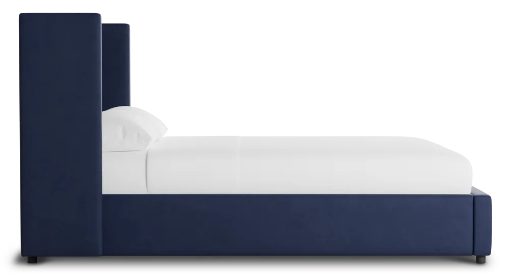 Captiva Joya Dark Blue 48" Upholstered Shelter Bed