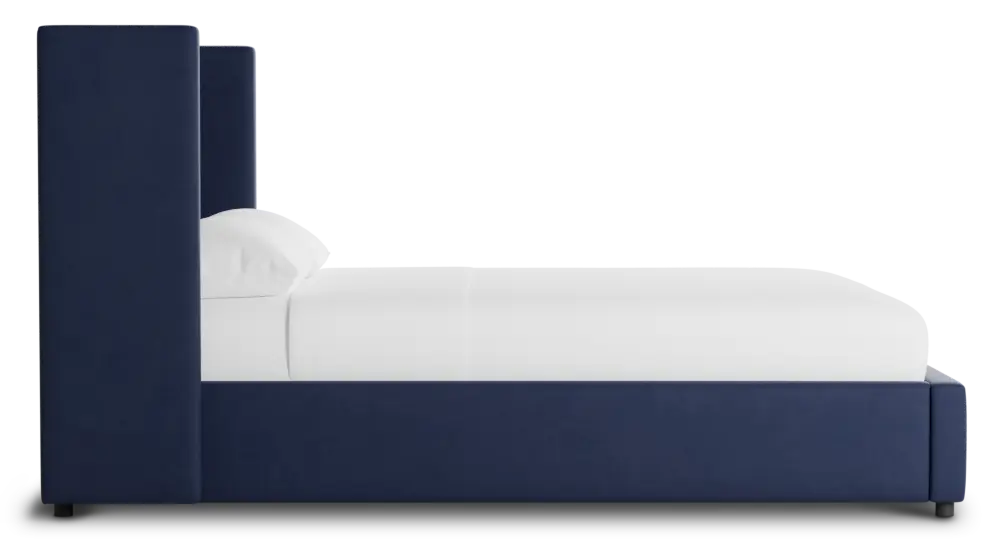 Captiva Joya Dark Blue 48" Upholstered Shelter Bed Captiva Joya Dark Blue 48" Upholstered Shelter Bed