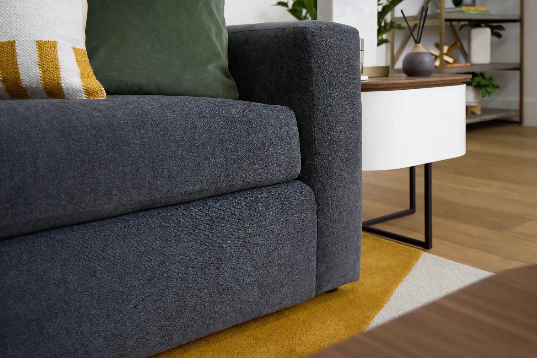 Citymod Dark Gray Fabric Small Two-arm Sectional Citymod Dark Gray Fabric Small Two-arm Sectional