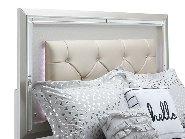 Platinum Silver Uph Panel Bed