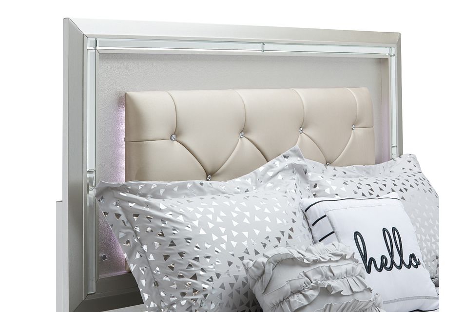 Platinum Silver Uph Panel Bed