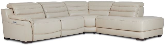 Sentinel Taupe Lthr/vinyl Small Dual Power Right Bumper Sectional (1)