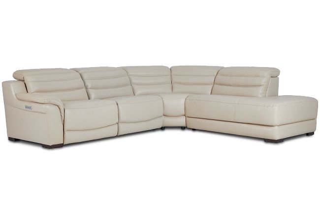 Sentinel Taupe Lthr/vinyl Small Dual Power Right Bumper Sectional