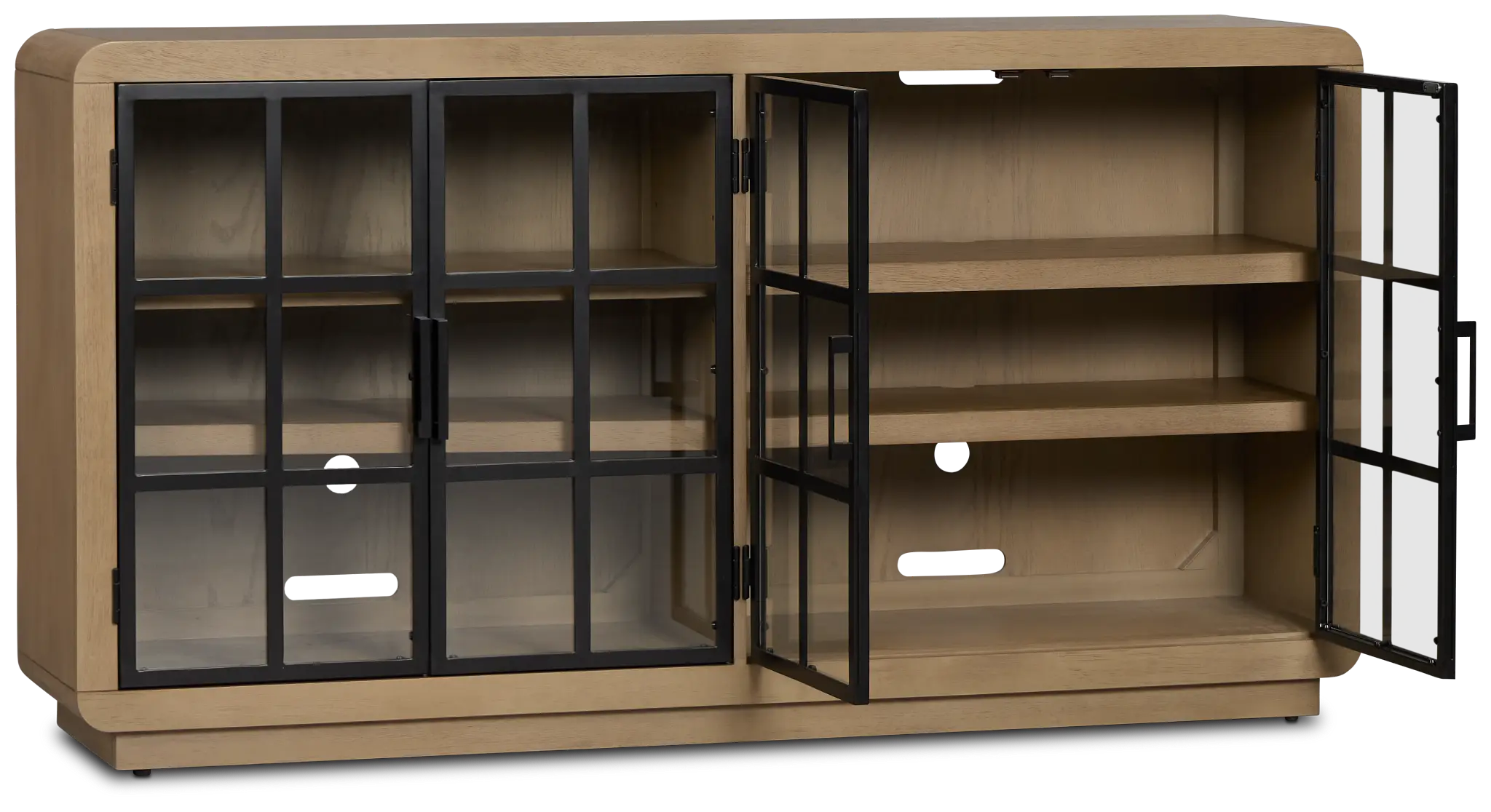 Solvana Light Tone 4 Door Credenza Solvana Light Tone 4 Door Credenza